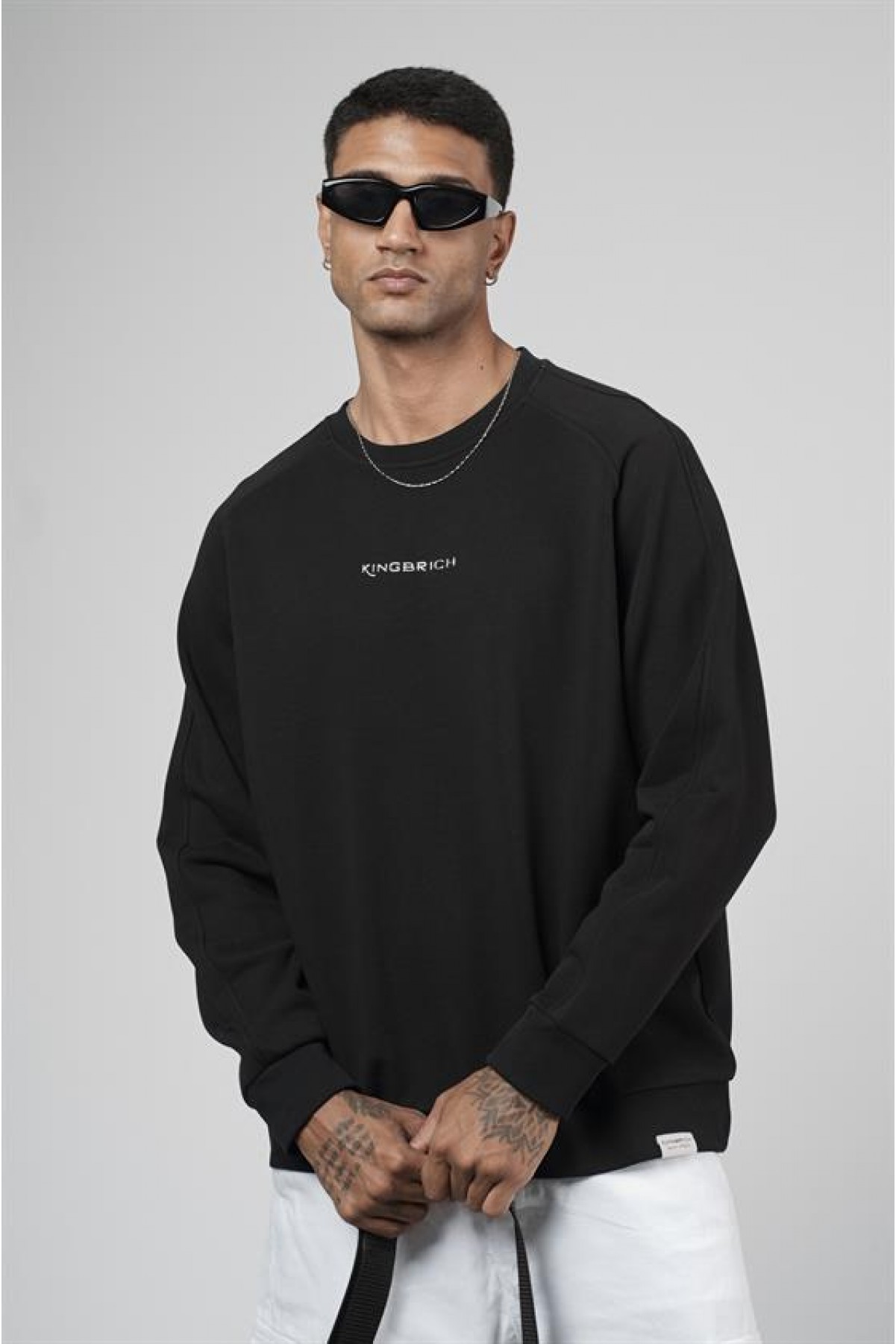 Kingbrich Baskılı Reglan Kol Oversize Kesim Sweatshirt S