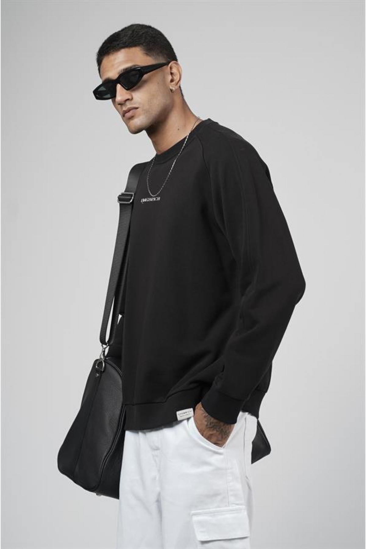 Kingbrich Baskılı Reglan Kol Oversize Kesim Sweatshirt S