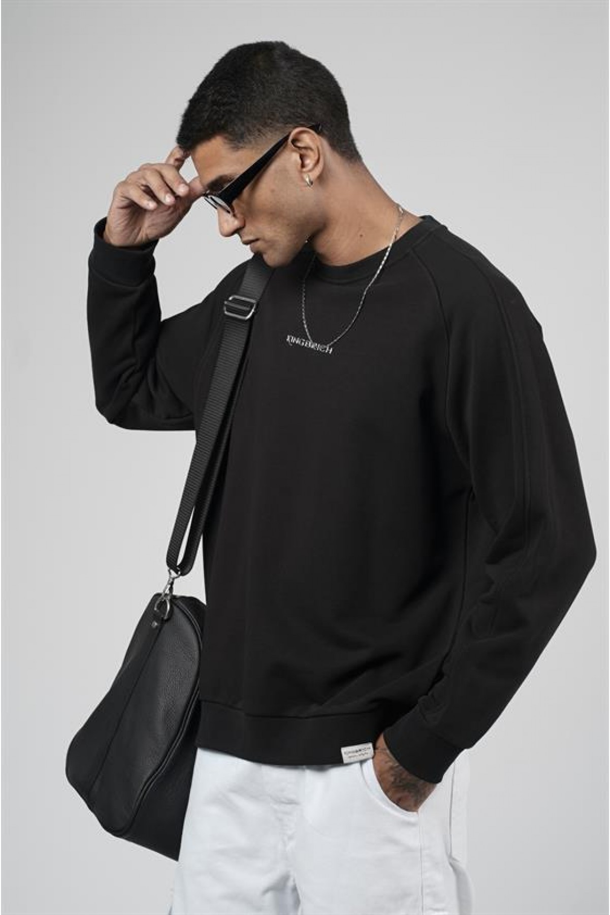 Kingbrich Baskılı Reglan Kol Oversize Kesim Sweatshirt S