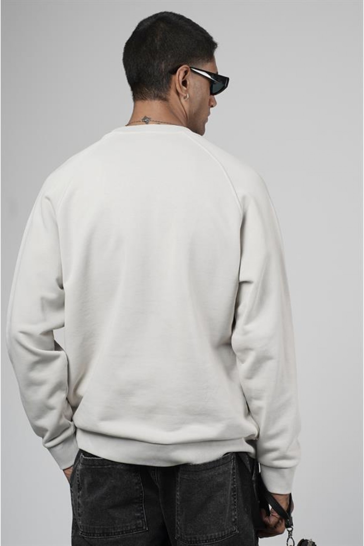 Kingbrich Baskılı Reglan Kol Oversize Kesim Sweatshirt S