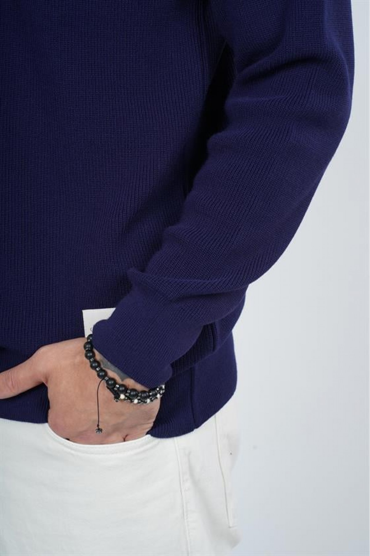 Kingbrich Bisiklet Yaka Oversize Kalıp Erkek Kazak S