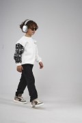 Kingbrich Kids Bisiklet Yaka Kolu Garnili Baskılı Çocuk Sweatshirt 7/8 YAŞ