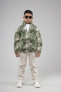 Kingbrich Kids Dik Yaka Fermuarlı Desenli Çocuk Polar 7/8 YAŞ