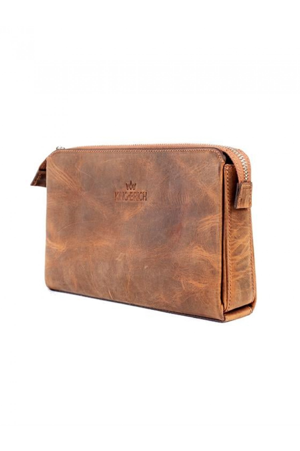 Kingbrich Logolu Hakiki Deri Kaplamalı Unisex El Çantası Tek Ebat