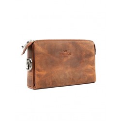 Kingbrich Logolu Hakiki Deri Kaplamalı Unisex El Çantası Tek Ebat