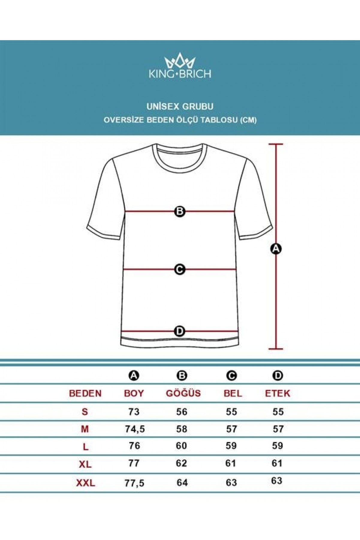 Kingbrich Önü Enjeksiyon Baskılı Double Face Oversize Kalıp Unısex Tişört S