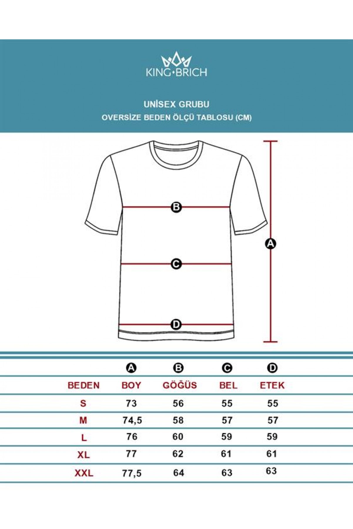 Kingbrich Önü Enjeksiyon Baskılı Double Face Oversize Kalıp Unısex Tişört S