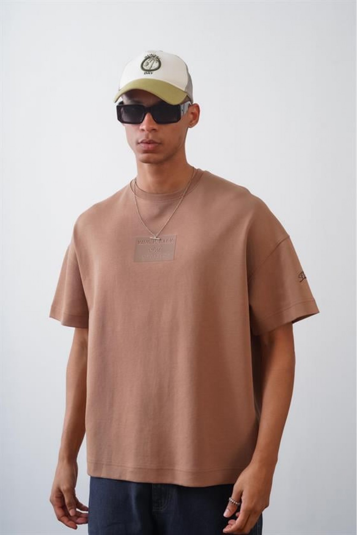 Kingbrich Önü Enjeksiyon Baskılı Double Face Oversize Kalıp Unısex Tişört S