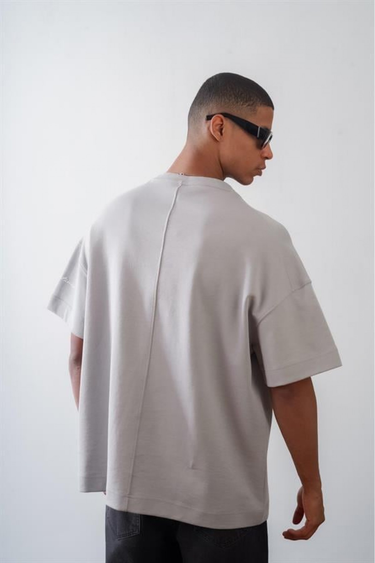 Kingbrich Önü Enjeksiyon Baskılı Double Face Oversize Kalıp Unısex Tişört S