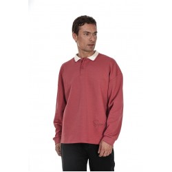 Kingbrich Polo Yaka Nakış Detaylı Oversize Kalıp Erkek Sweatshirt S