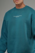 Nakış Detaylı Logolu Bisiklet Yaka Oversize Kalıp Sweatshirt S