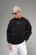 Nakış Detaylı Logolu Bisiklet Yaka Oversize Kalıp Sweatshirt S