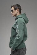Nakış Detaylı Oversize Kalıp Kapüşonlu Sweatshirt S