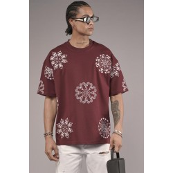 Nakış Detaylı Oversize Kalıp Unisex Tişört S