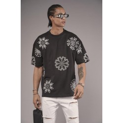 Nakış Detaylı Oversize Kalıp Unisex Tişört S