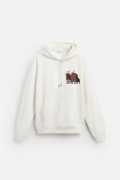 Önü Ve Arkası DTF Baskılı Kanguru Cepli Oversize Kalıp Unisex Hoodie S