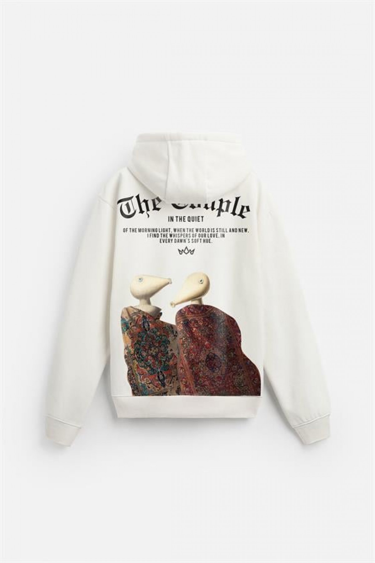 Önü Ve Arkası DTF Baskılı Kanguru Cepli Oversize Kalıp Unisex Hoodie S