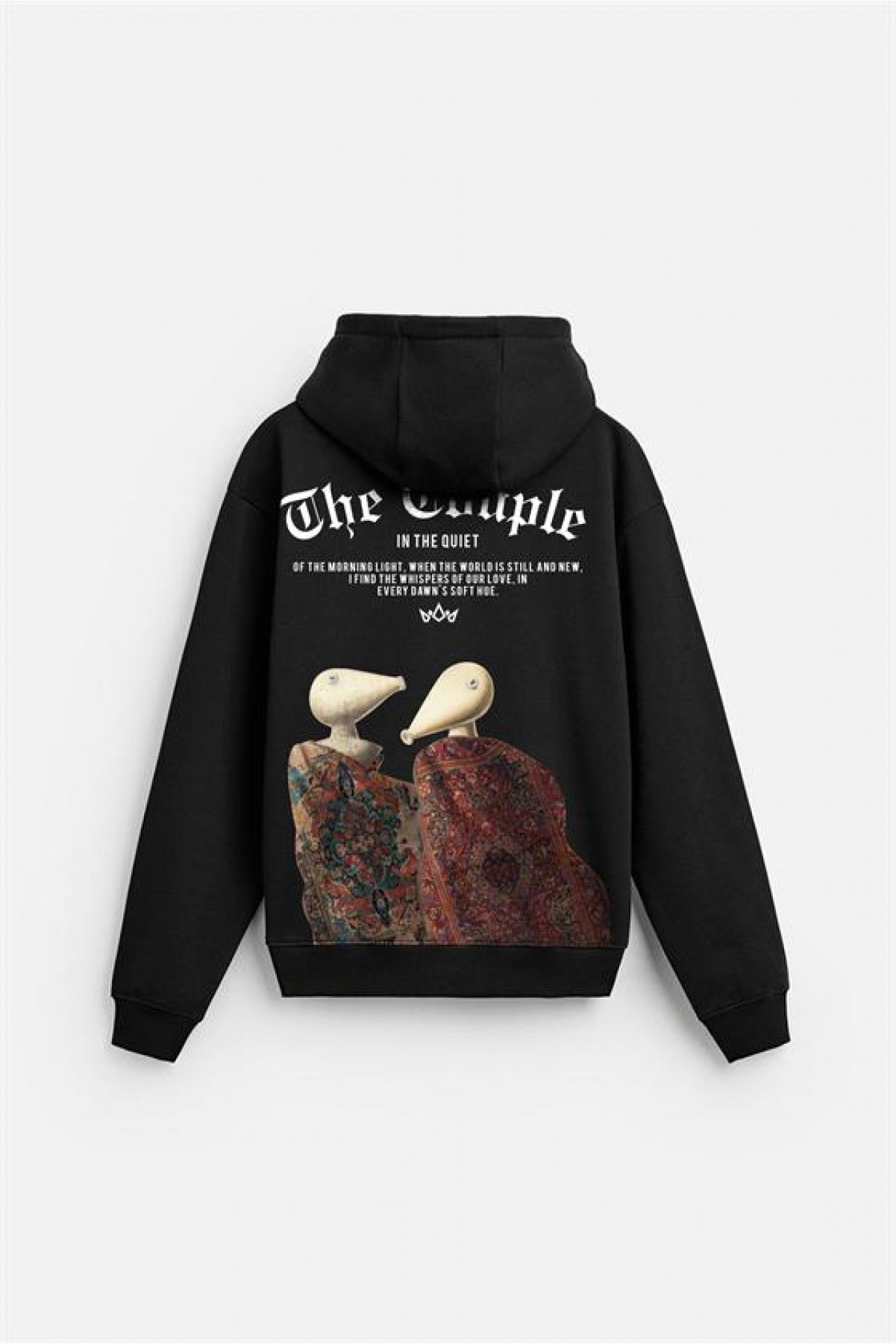 Önü Ve Arkası DTF Baskılı Kanguru Cepli Oversize Kalıp Unisex Hoodie S