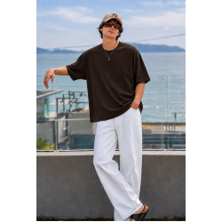 Oversize Kalıp Basic %100 Pamuklu Erkek Tişört S