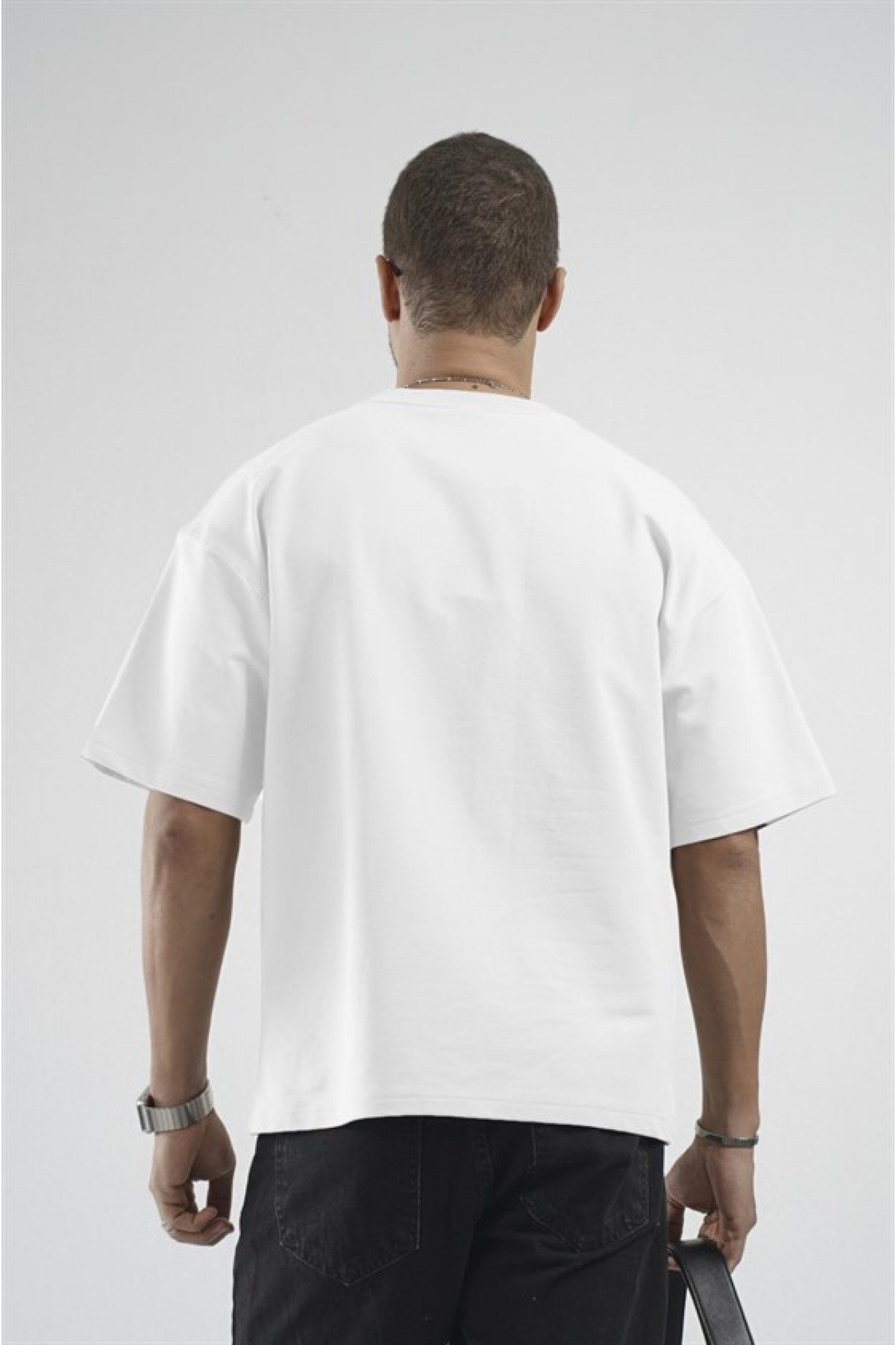 Oversize Kalıp Basic %100 Pamuklu Erkek Tişört S