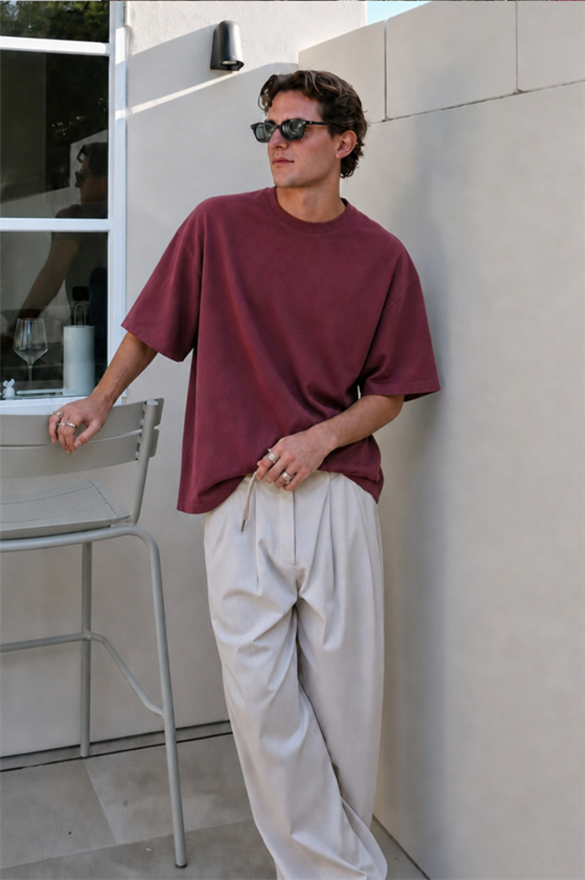 Oversize Kalıp Basic %100 Pamuklu Erkek Tişört S