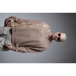 Oversize Kalıp Baskılı Yaka Kol Ribanalı Sweat S