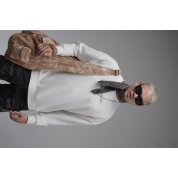 Oversize Kalıp Baskılı Yaka Kol Ribanalı Sweat S