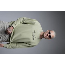 Oversize Kalıp Baskılı Yaka Kol Ribanalı Sweat S