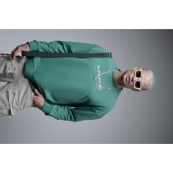 Oversize Kalıp Baskılı Yaka Kol Ribanalı Sweat S