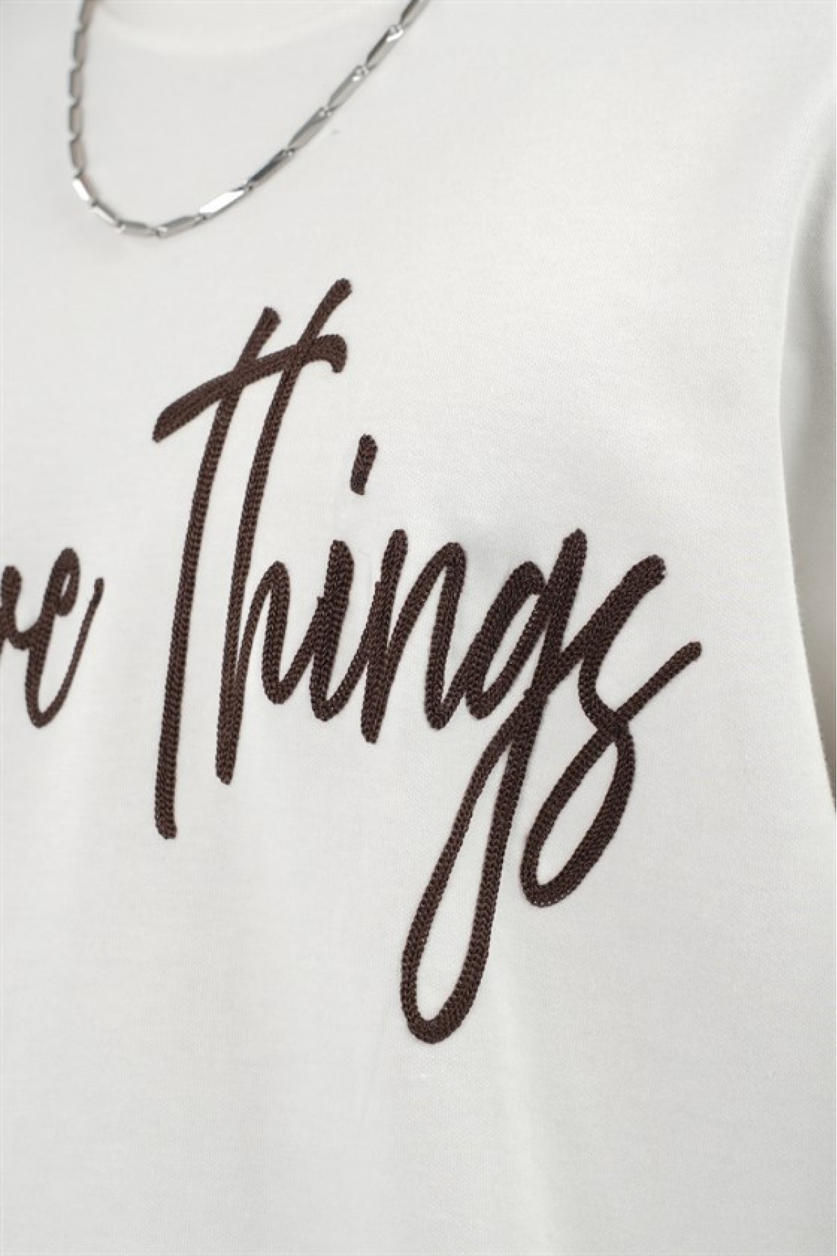 Oversize Kalıp Effective Things Yazılı Basic Tişört S