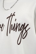 Oversize Kalıp Effective Things Yazılı Basic Tişört S