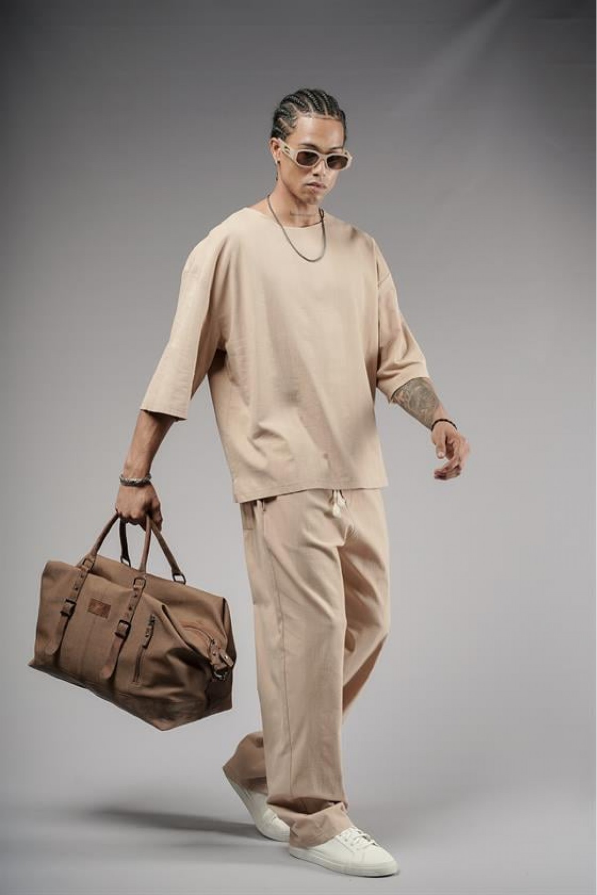 Oversize Kalıp Keten Alt Üst Takım S