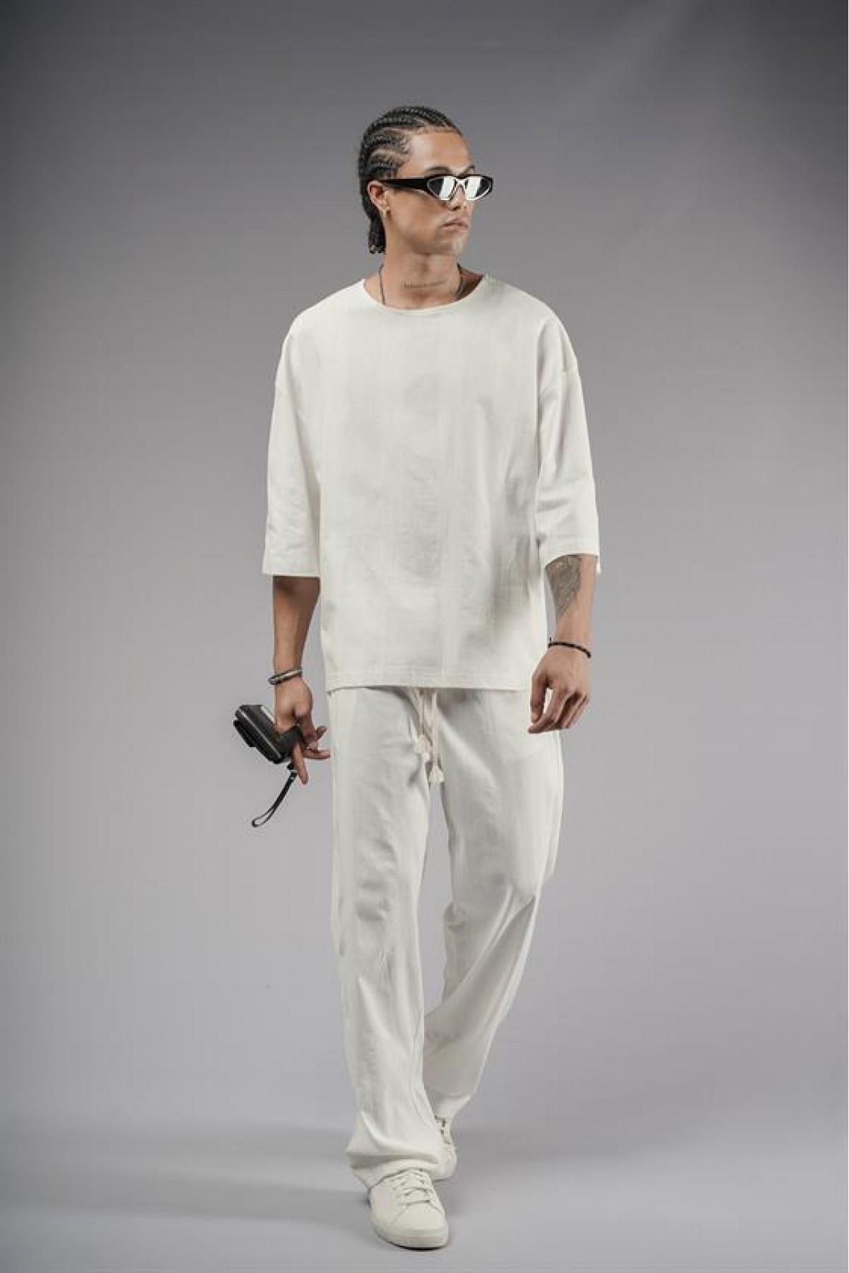 Oversize Kalıp Keten Alt Üst Takım S