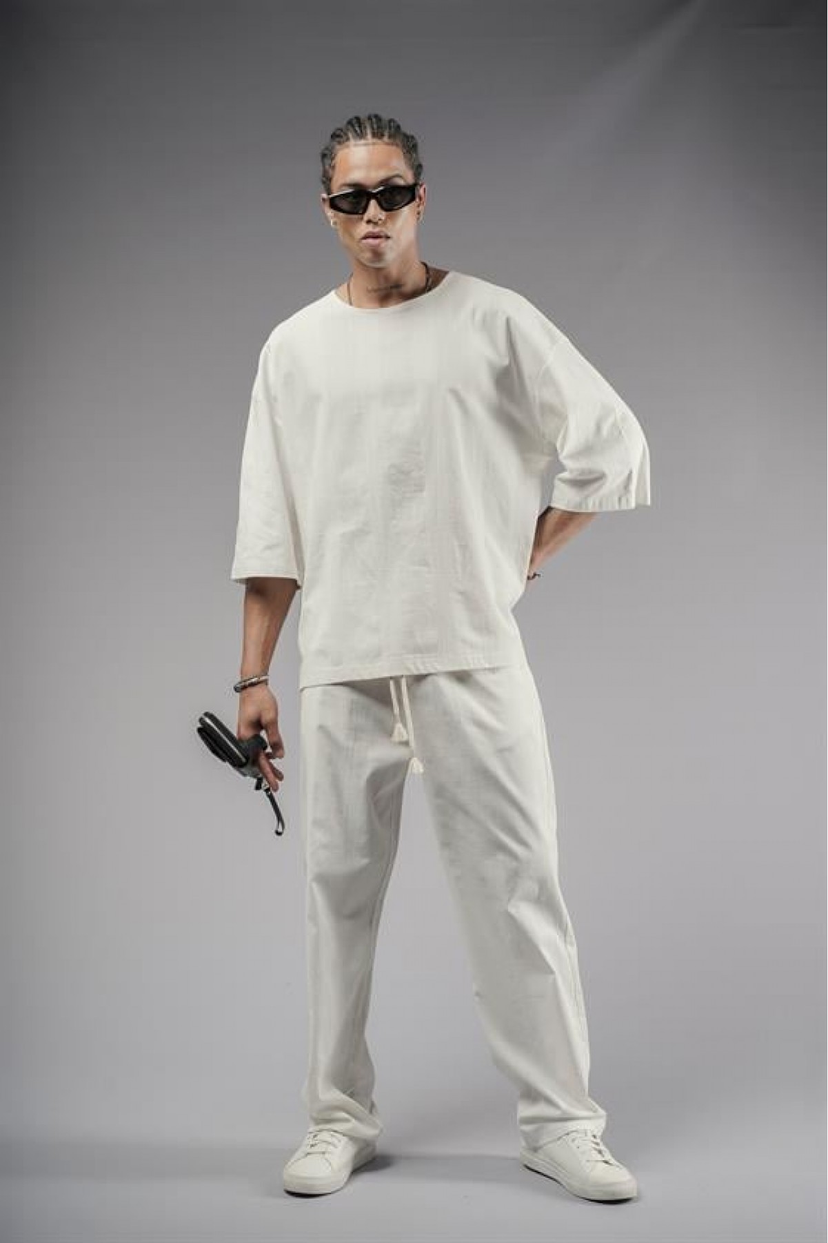 Oversize Kalıp Keten Alt Üst Takım S