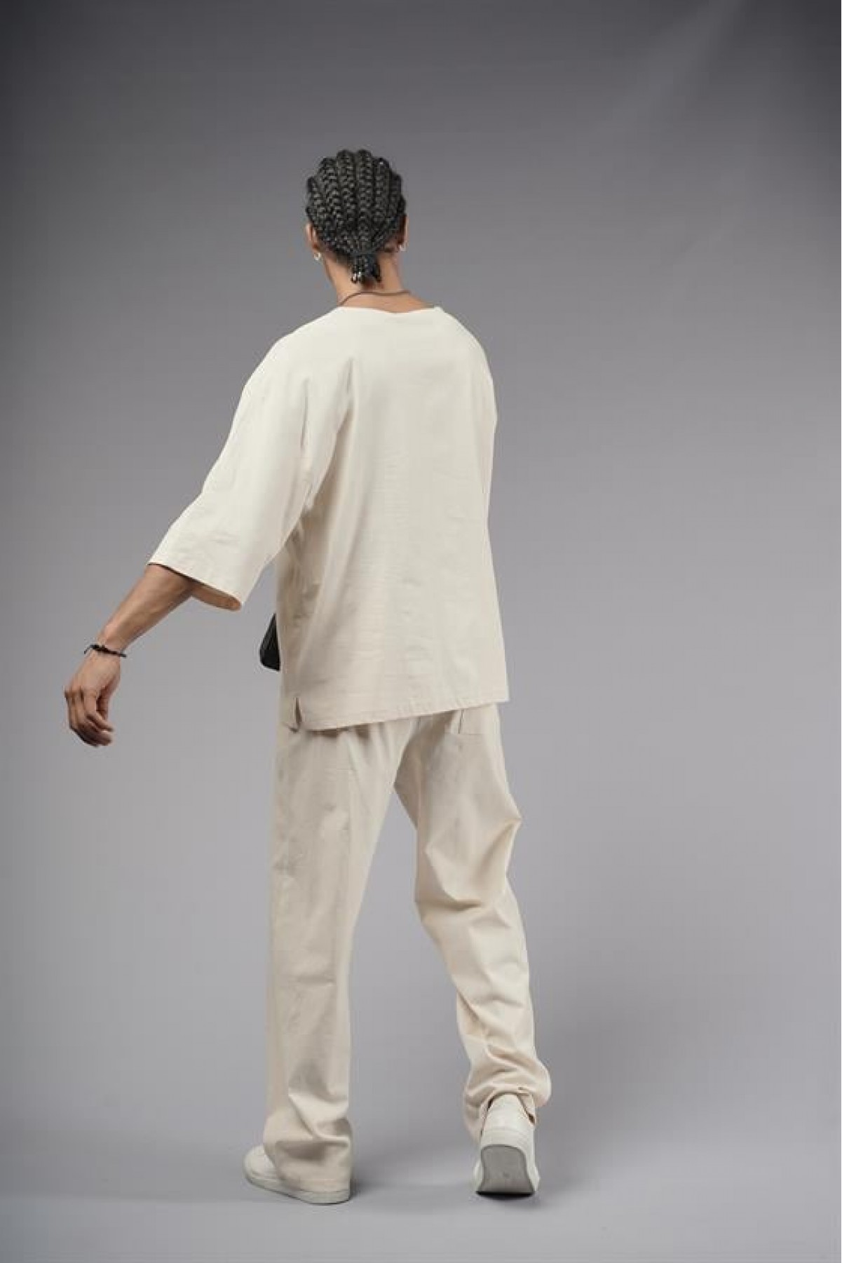 Oversize Kalıp Keten Alt Üst Takım S