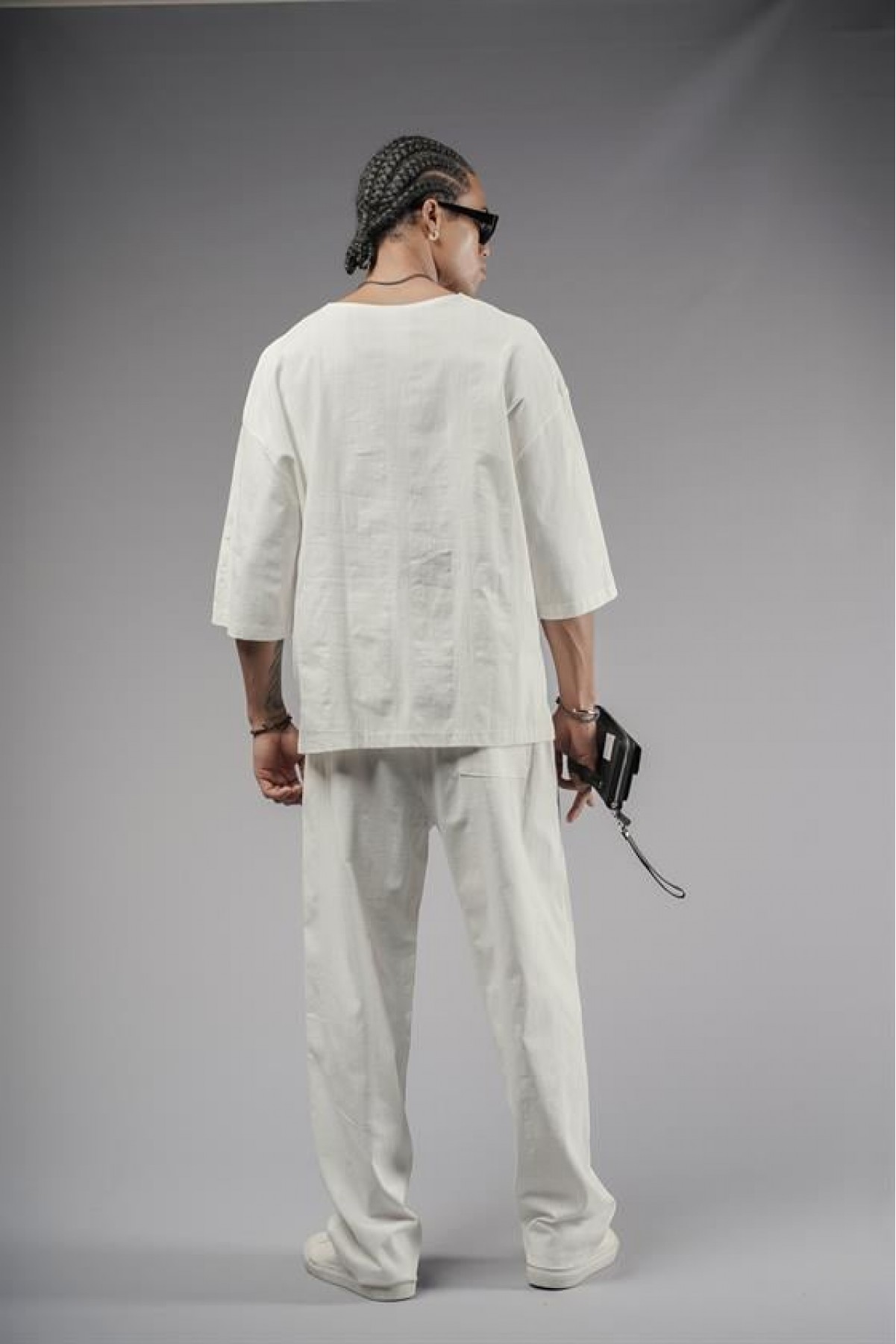 Oversize Kalıp Keten Alt Üst Takım S