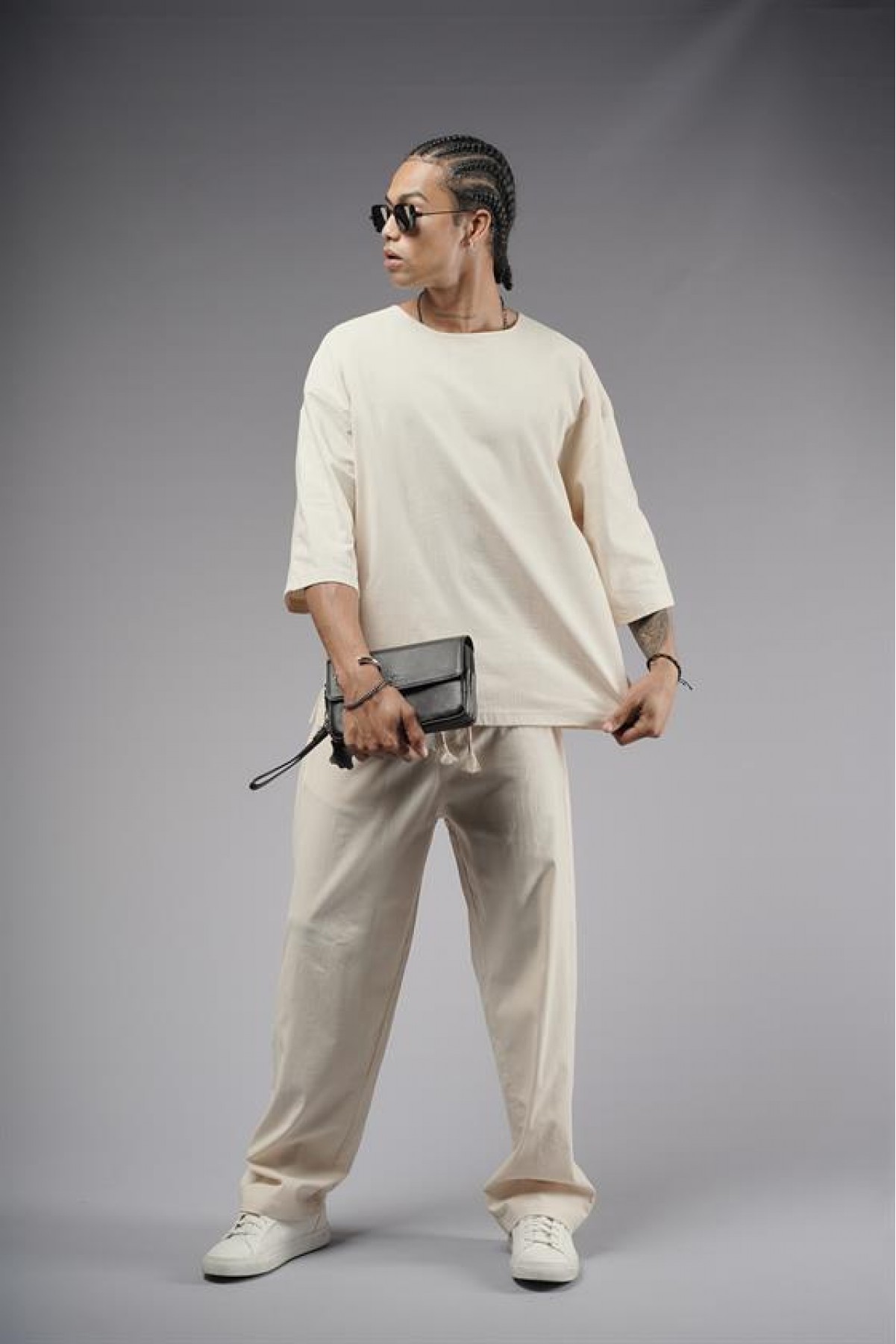 Oversize Kalıp Keten Alt Üst Takım S