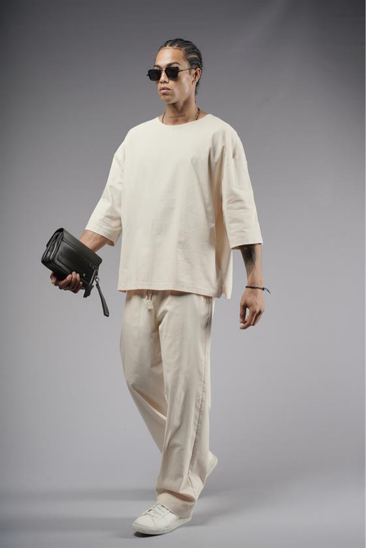 Oversize Kalıp Keten Alt Üst Takım S