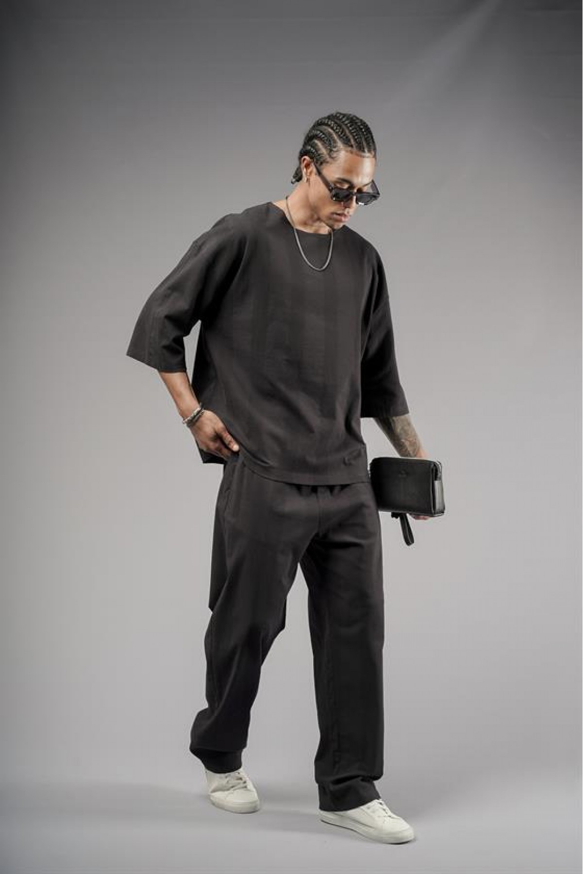 Oversize Kalıp Keten Alt Üst Takım S