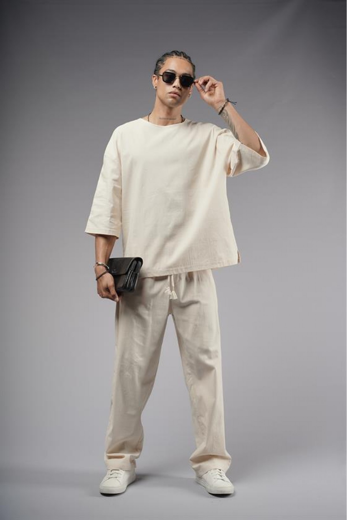 Oversize Kalıp Keten Alt Üst Takım S