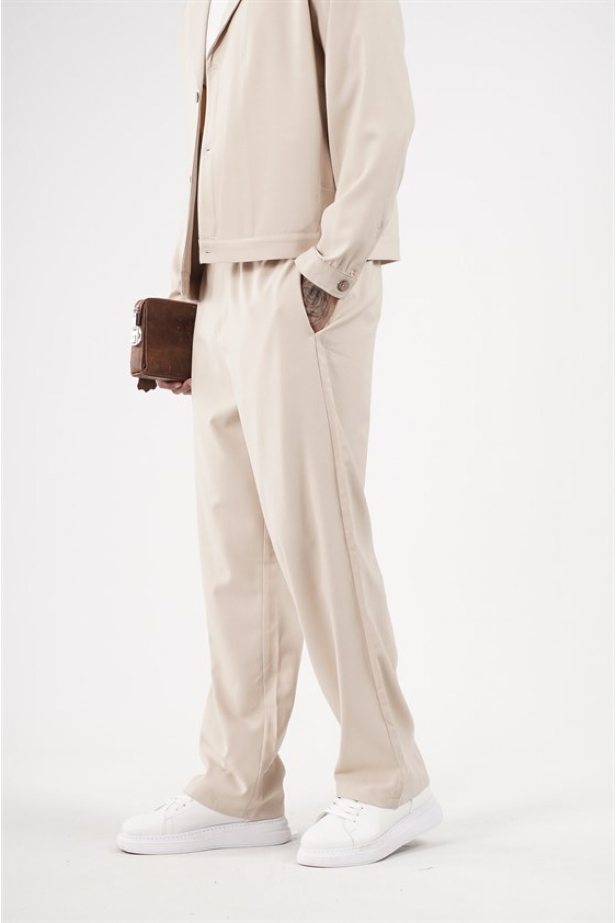 Oversize Kalıp Kumaş Blazer Alt Üst Takım S