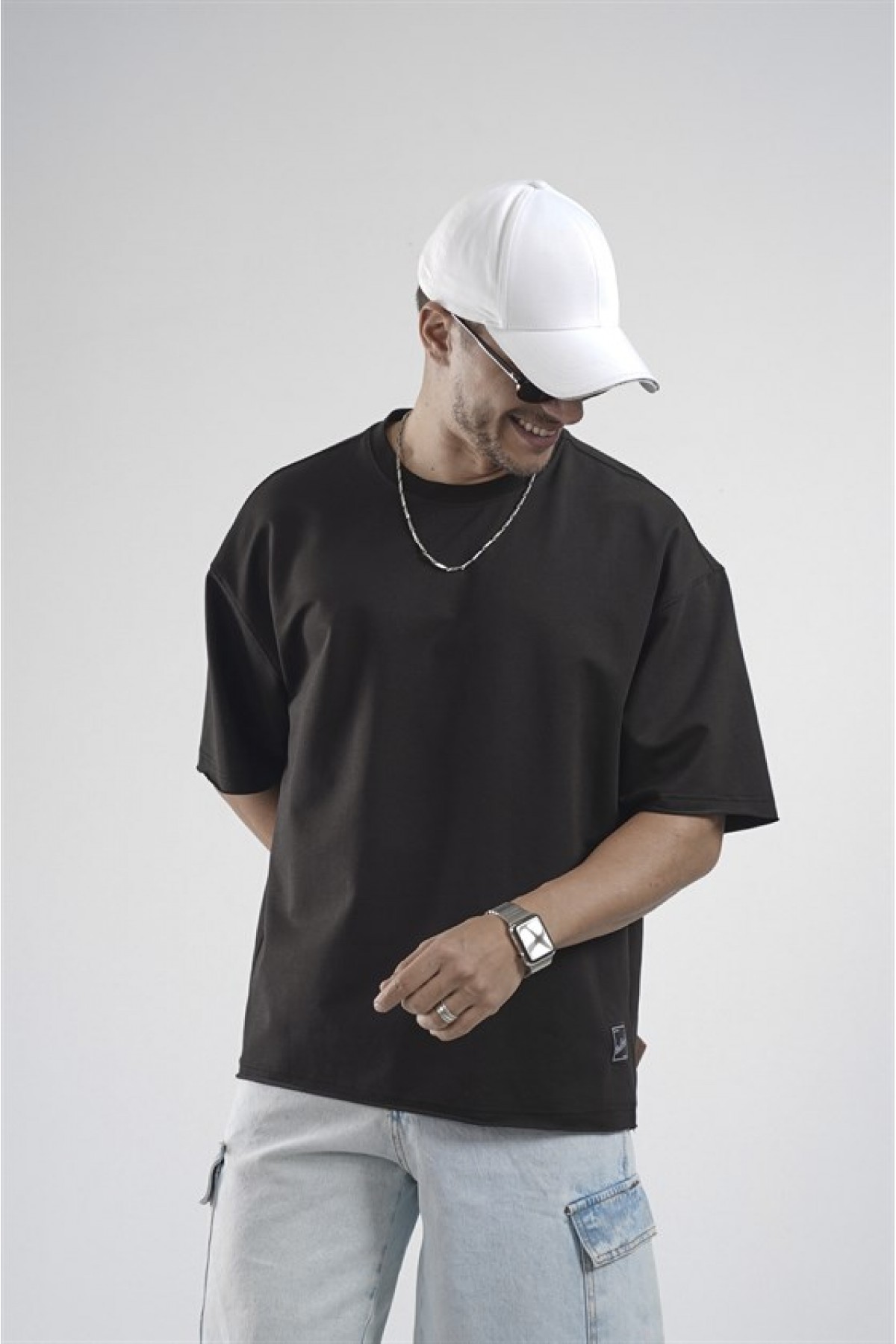 Oversize Kalıp Likralı Basic Tişört S