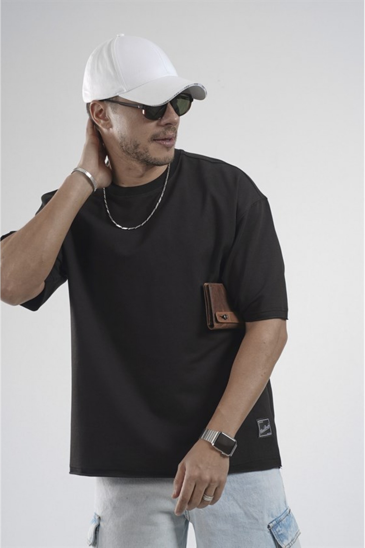 Oversize Kalıp Likralı Basic Tişört S