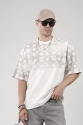 Oversize Kalıp Logo Baskılı Bisiklet Yaka Basic Tişört S