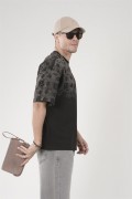 Oversize Kalıp Logo Baskılı Bisiklet Yaka Basic Tişört S