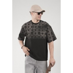 Oversize Kalıp Logo Baskılı Bisiklet Yaka Basic Tişört S