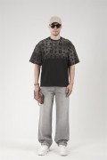 Oversize Kalıp Logo Baskılı Bisiklet Yaka Basic Tişört S