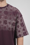 Oversize Kalıp Logo Baskılı Bisiklet Yaka Basic Tişört S