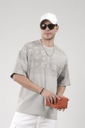 Oversize Kalıp Logo Baskılı Bisiklet Yaka Basic Tişört S