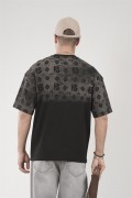 Oversize Kalıp Logo Baskılı Bisiklet Yaka Basic Tişört S